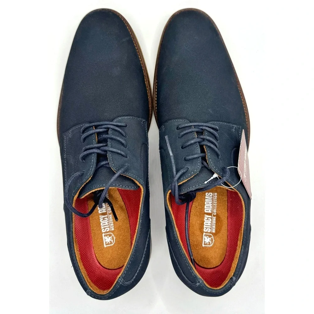 Stacy Adams Redzone Oxford Dress Shoes Blue Suede Mens 9M 25650-410